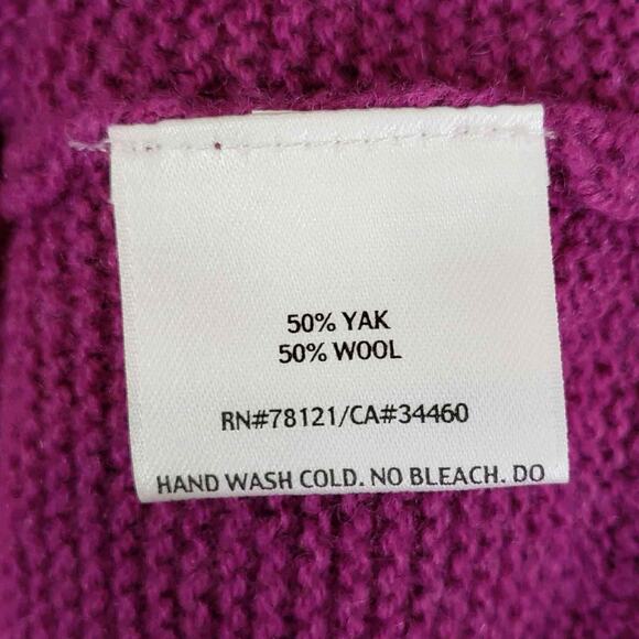 Eileen Fisher Sweater Womens XL Mock Neck Wool Alpaca Blend Pullover Knit Purple - Picture 6 of 8